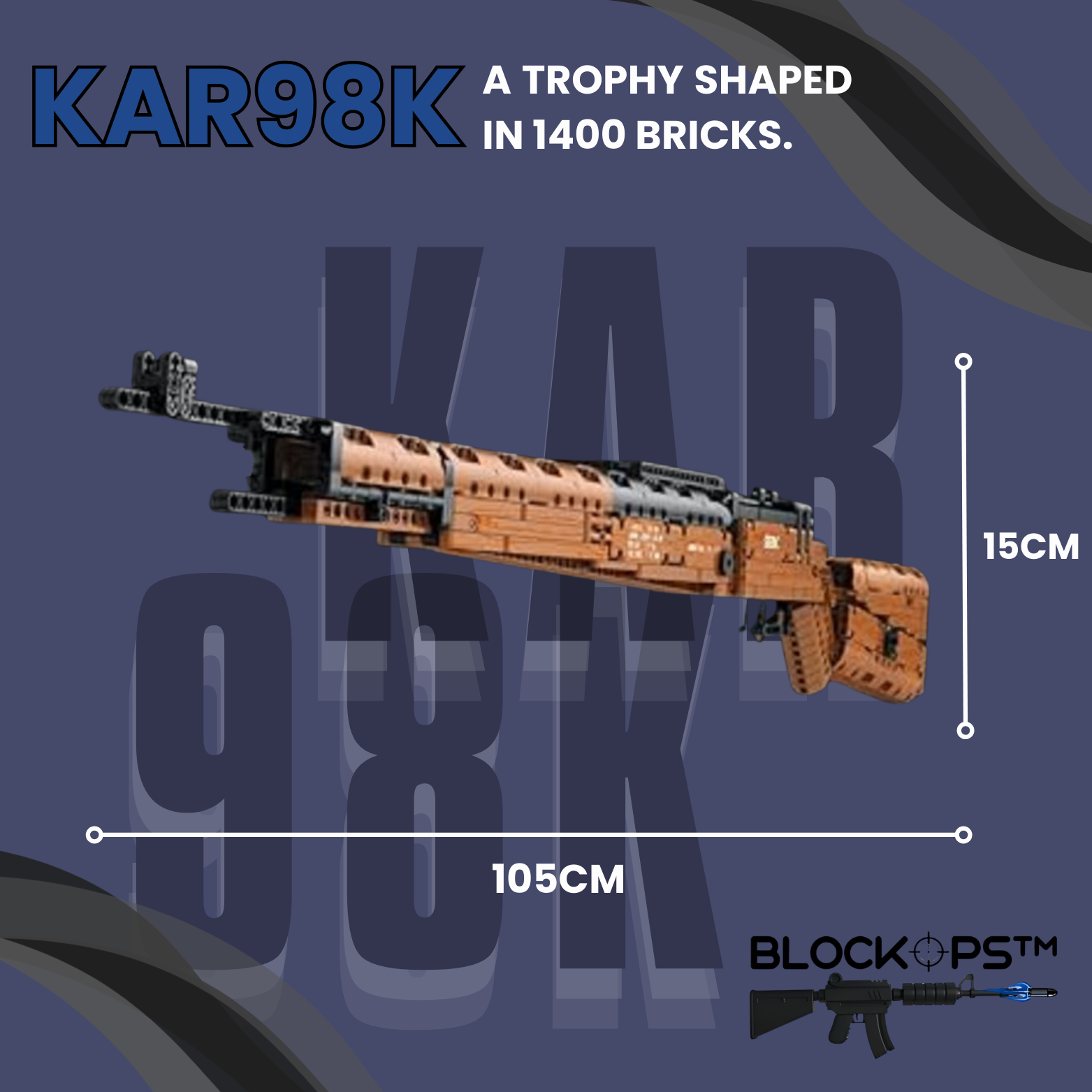98K Tactical Brick Rifle — Functional Build Model (1206 pcs)