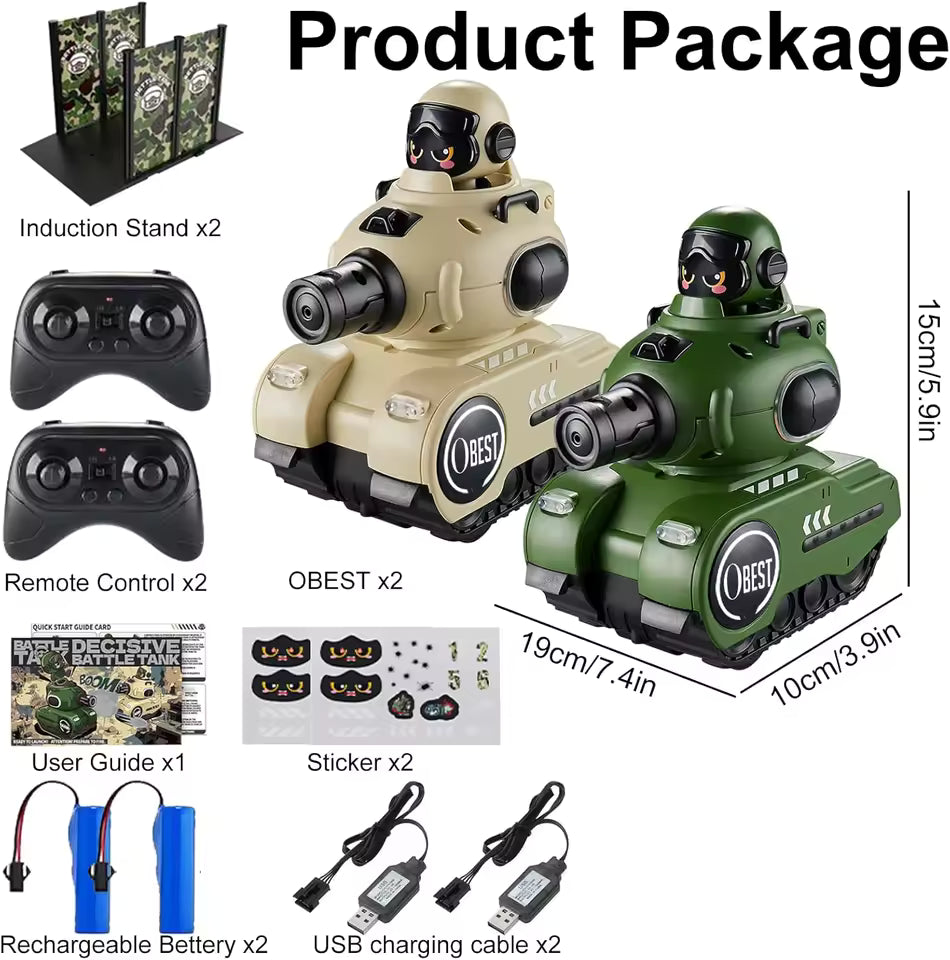 RC Battle Tanks 2‑Pack – Infrared Remote Control Combat Vehicles with Lights & Sounds for Kids