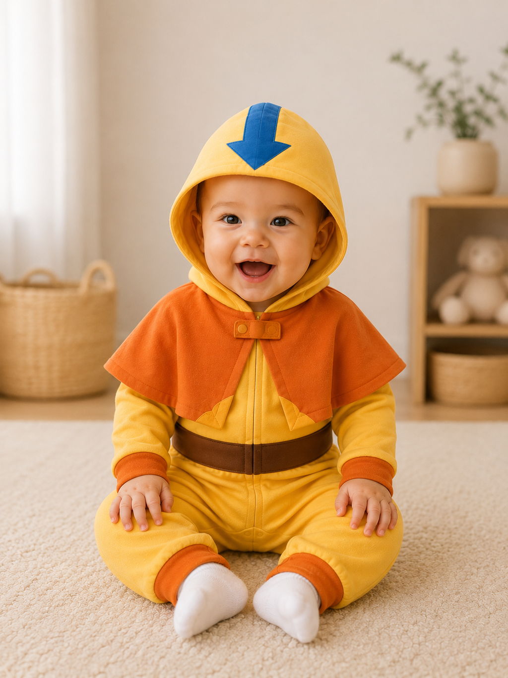 Baby Air Monk Hooded Romper with Cape