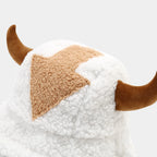 Women Appa Bucket Hat Lamb Wool Hat Winter Warm Fishing Caps Faux Fur Arrow Symbol Printed Bucket Hat for Men Tide Flat Top Hats
