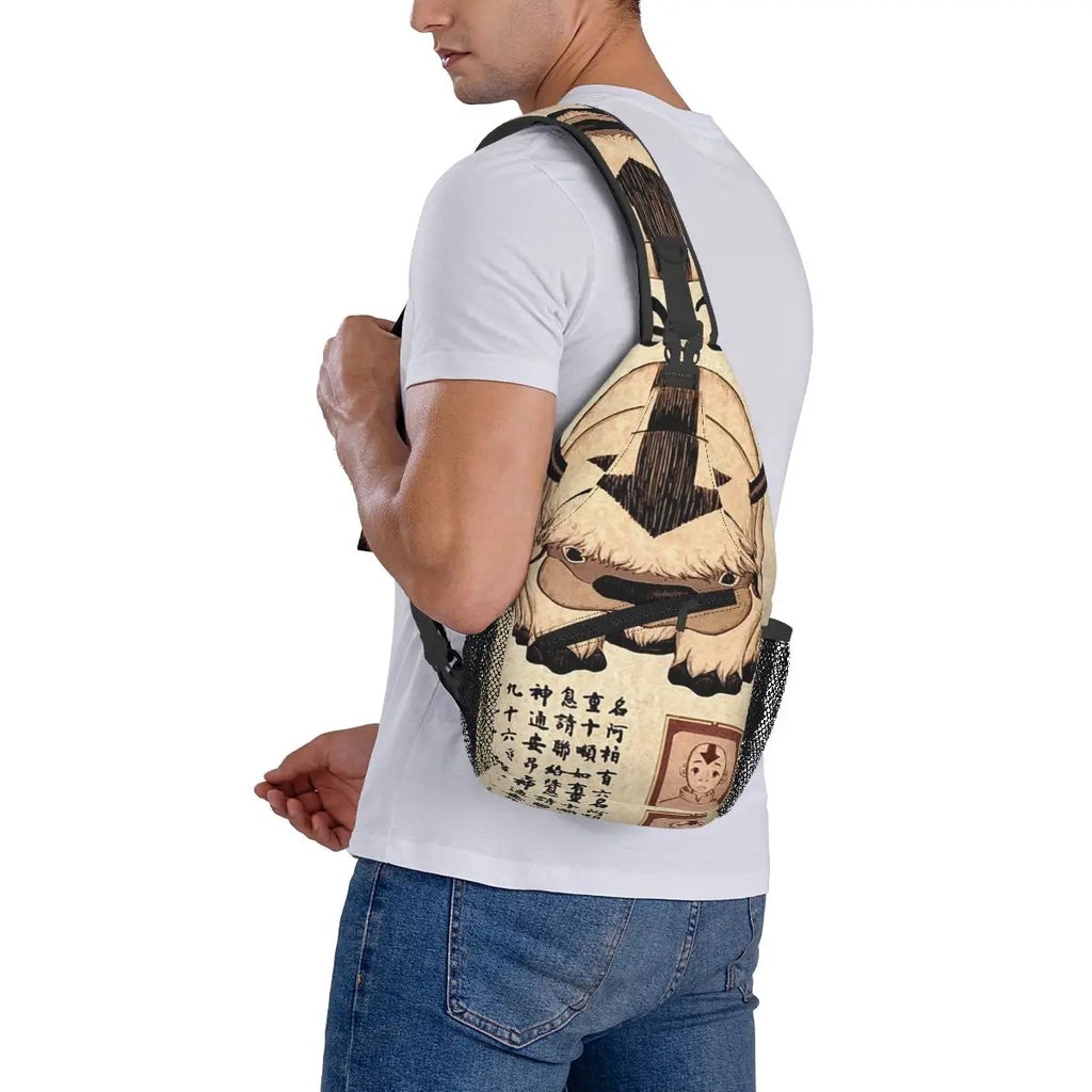 Avatar The Last Airbender Lost Appa Poster Sling Backpack Sling Bag Hiking Chest Bag Daypack Men Crossbody Backpack Shoulder Bag