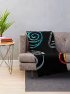 Avatar the Last Airbender Element Symbols Throw Blanket Perfect for Fans Soft Cozy Home Textile Living Room Decor Gift Idea