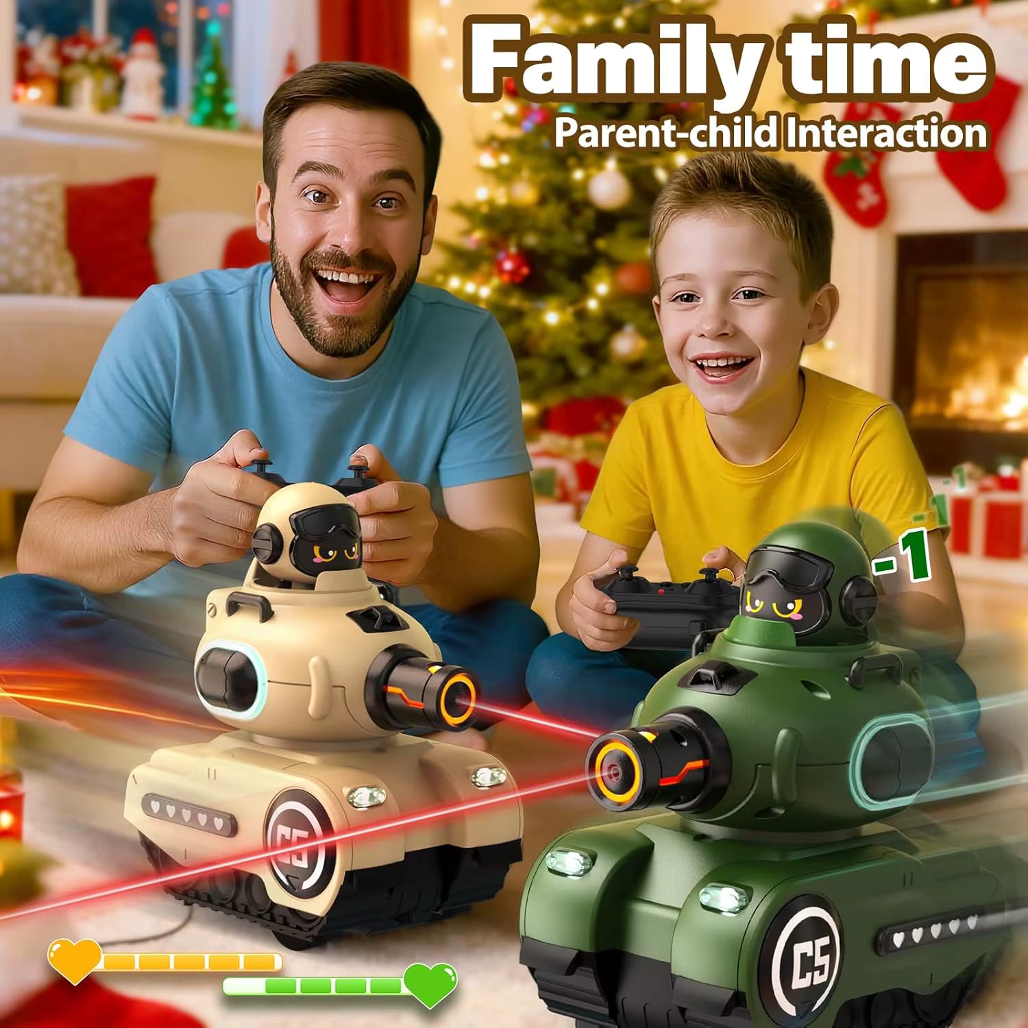 RC Battle Tanks 2‑Pack – Infrared Remote Control Combat Vehicles with Lights & Sounds for Kids