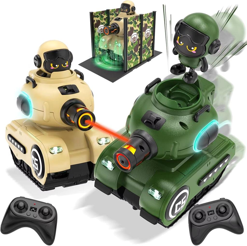 RC Battle Tanks 2‑Pack – Infrared Remote Control Combat Vehicles with Lights & Sounds for Kids