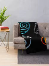 Avatar the Last Airbender Element Symbols Throw Blanket Perfect for Fans Soft Cozy Home Textile Living Room Decor Gift Idea