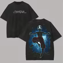 Avatar The Last Airbender Washed T-shirt New Model personality Clothes Year round clothing Oversized Unisex Streetwear Trendy