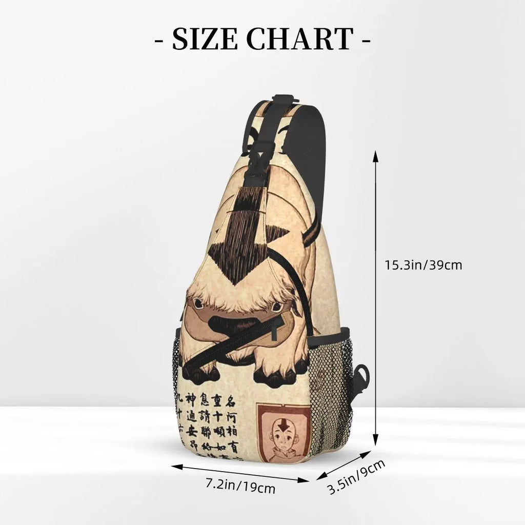 Avatar The Last Airbender Lost Appa Poster Sling Backpack Sling Bag Hiking Chest Bag Daypack Men Crossbody Backpack Shoulder Bag