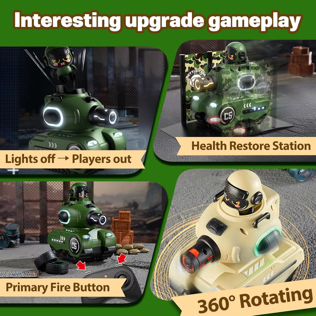 RC Battle Tanks 2‑Pack – Infrared Remote Control Combat Vehicles with Lights & Sounds for Kids