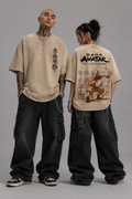 Unisex Avatar: The Last Airbender Aang Four Elements Retro Washed Graphic T-Shirt — Beige - Prime Brick Store