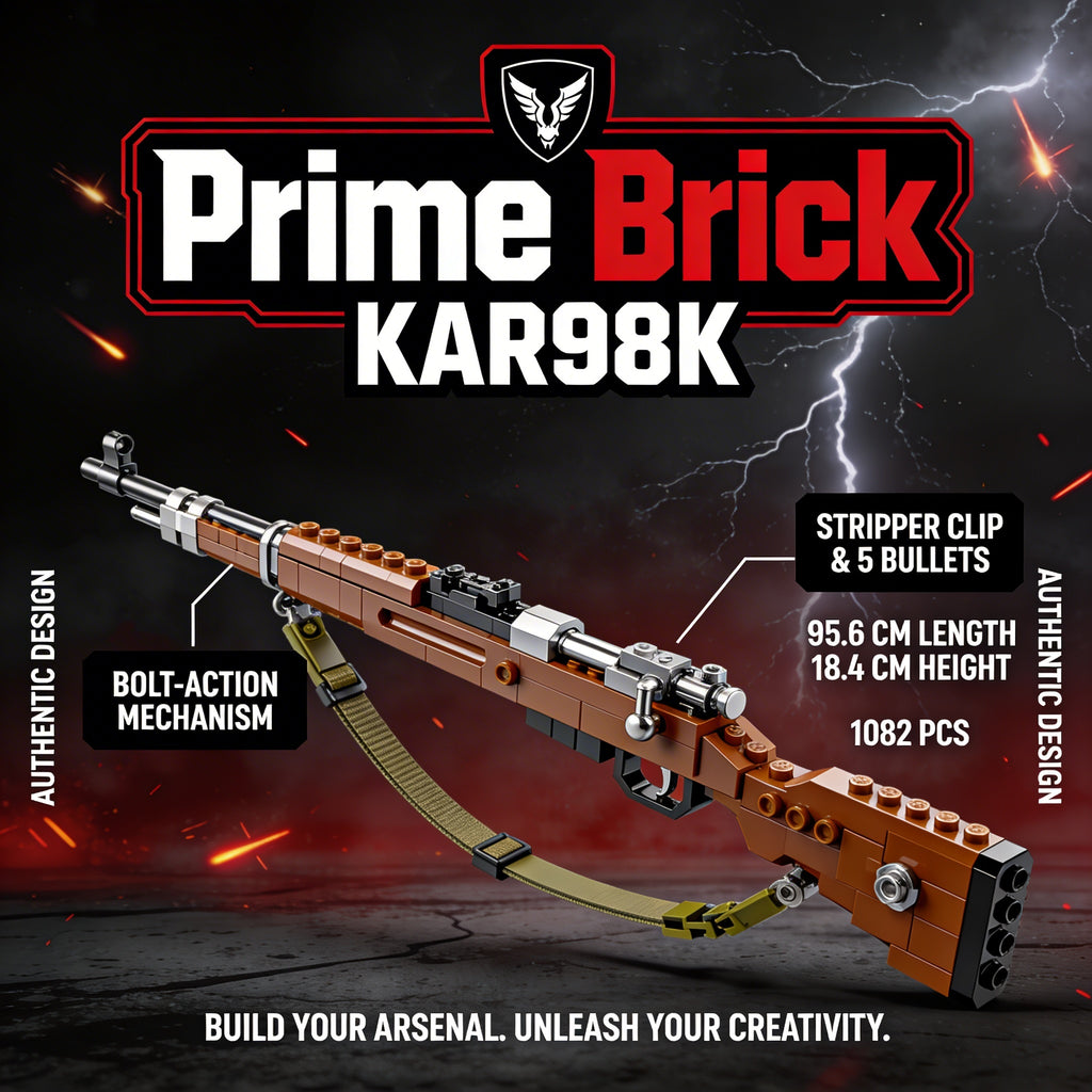 98K Tactical Brick Rifle — Functional Brick Maquette (1206 pieces)