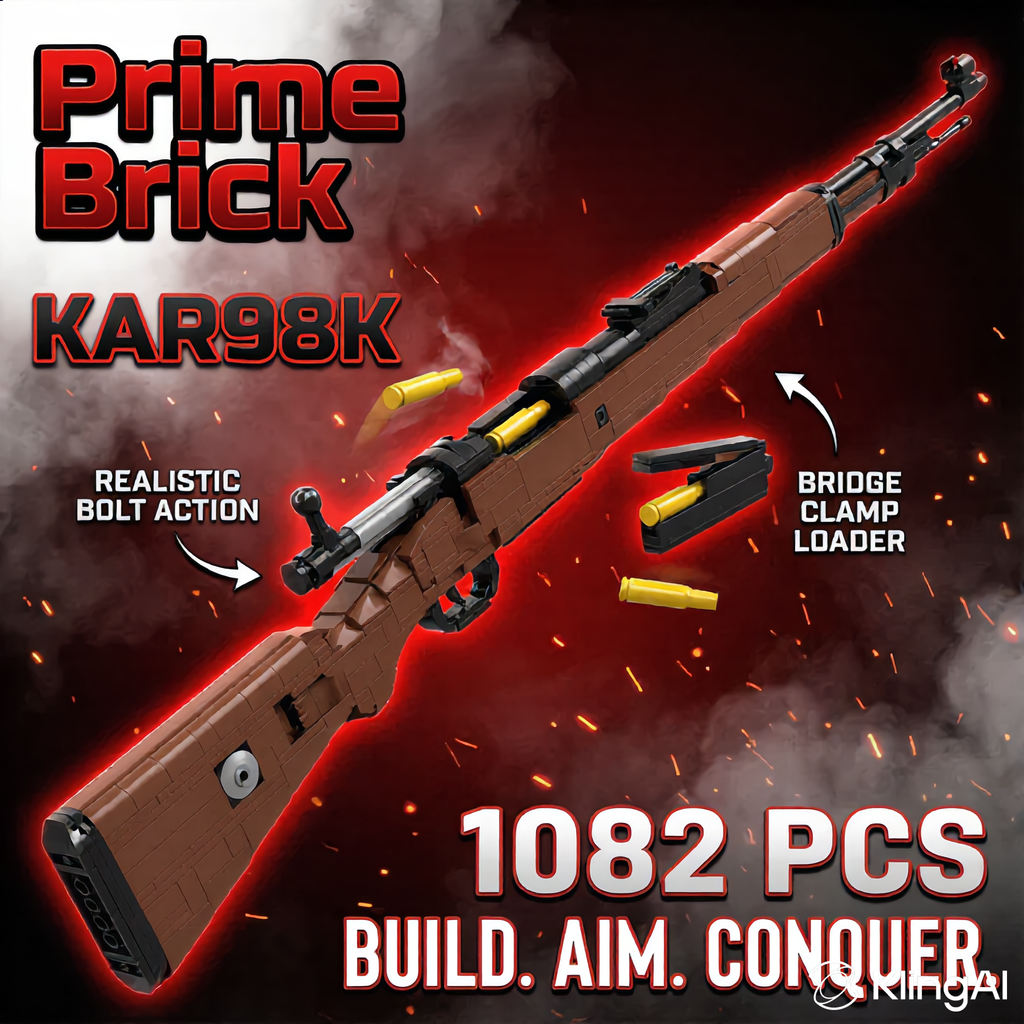 98K Tactical Brick Rifle — Functional Brick Maquette (1206 pieces)