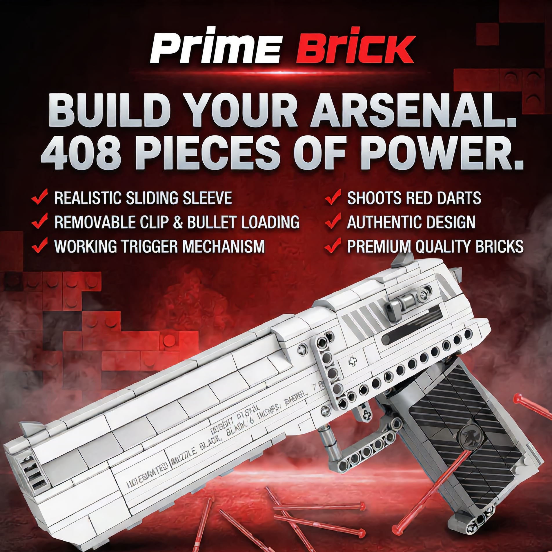 Desert Eagle pistol (408 brick pieces)