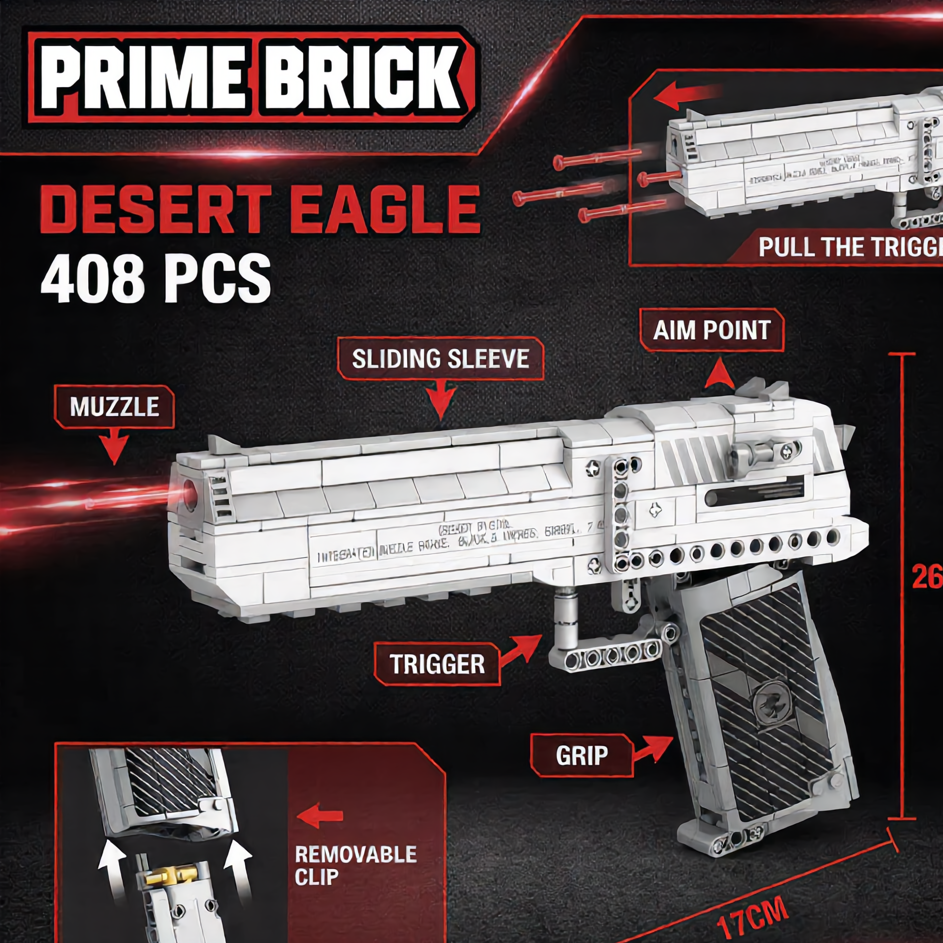 Desert Eagle pistol (408 brick pieces)