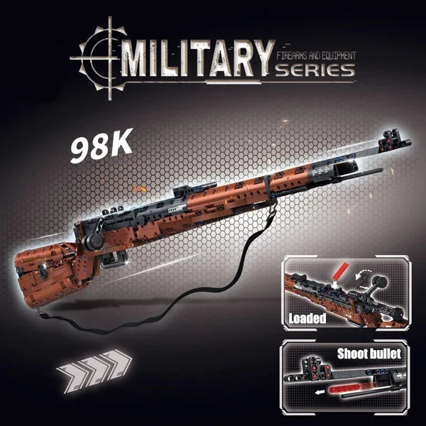 98K Tactical Brick Rifle — Functional Brick Maquette (1206 pieces)