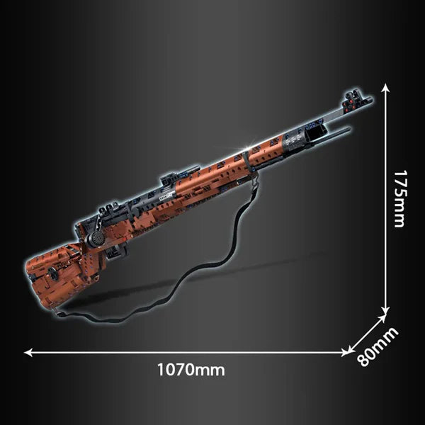 98K Tactical Brick Rifle — Functional Brick Maquette (1206 pieces)