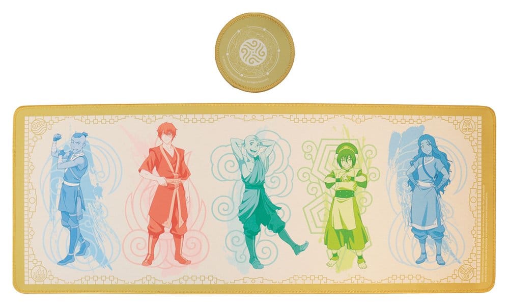 Organize your workspace with the Avatar: The Last Airbender Desk Organizer & Coaster Set Elements.