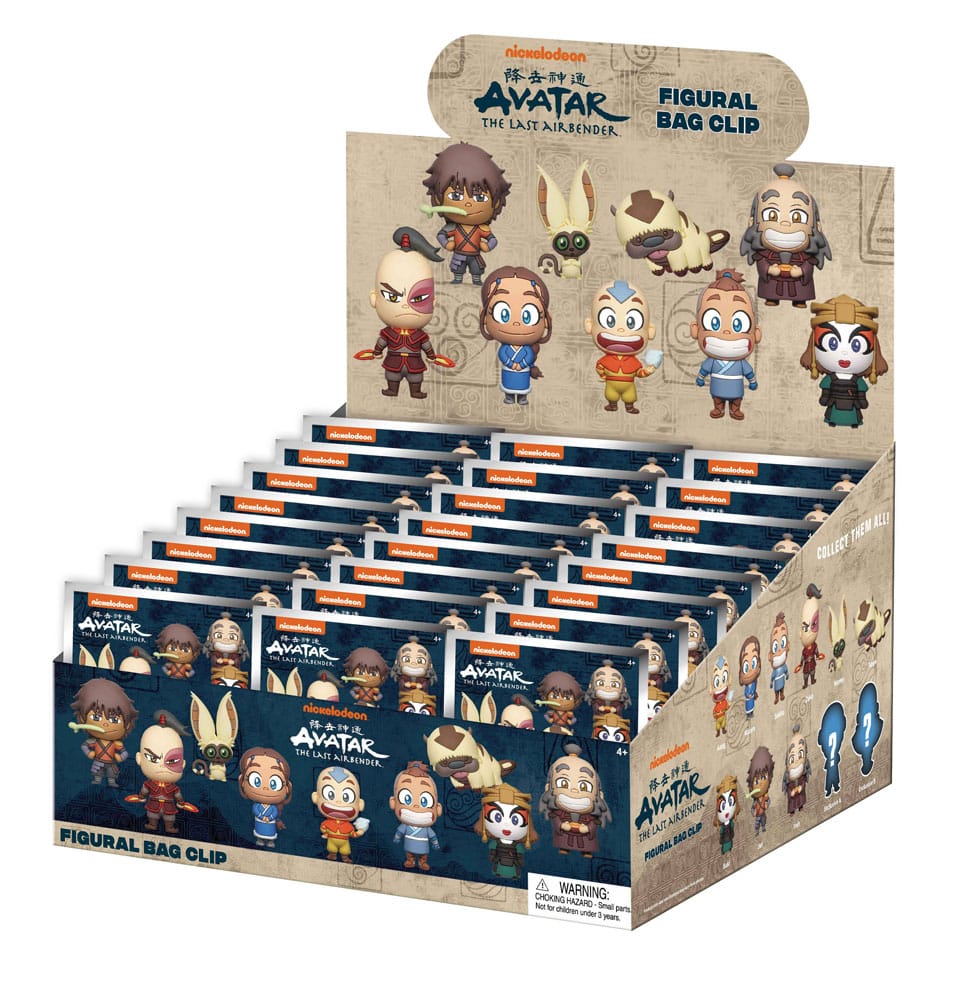 Avatar The Last Airbender collectible PVC bag clips display