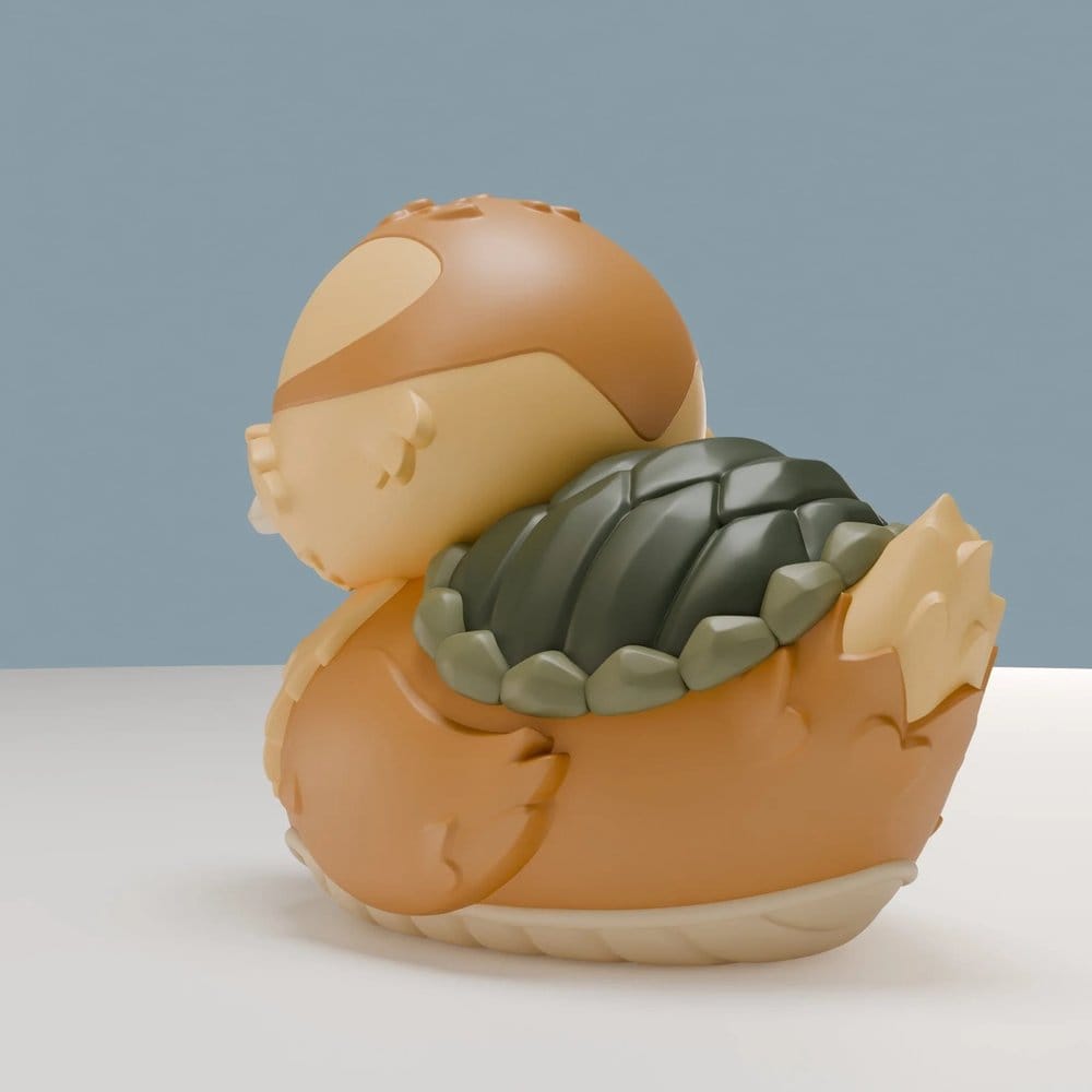 Close-up of Avatar: The Last Airbender PVC Turtle Duck figurine, 10 cm boxed edition.