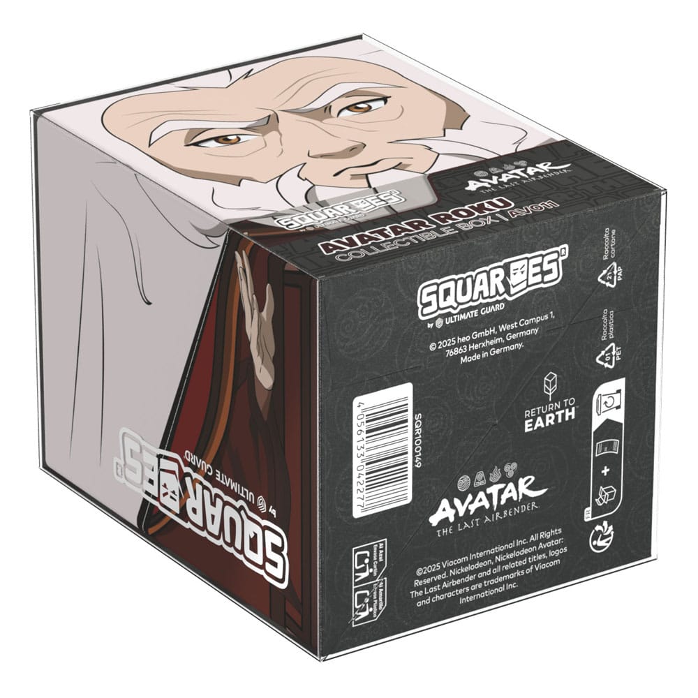 Close-up of Squaroes Squaroe Avatar: The Last Airbender AV011 collectible figure of Roku with intricate details.